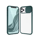 Чехол для Iphone 11 прозрачная, силиконовый борт, ребристая свап-камера, темно-зеленая