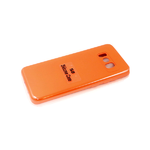 Силиконовый чехол для Realme C21Y Silicone case, с защитой камеры, бархат, без лого, оранжевый