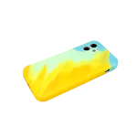 Силиконовый чехол для Samsung Galaxy S21 Ultra soft touch, с акварельным рисунком, желто-бирюзовый