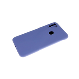 Силиконовый чехол для Iphone 14 (6.1) матовый, с бархатом и защитой камеры, в техпаке, синий