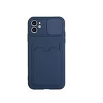 Силиконовый чехол для Iphone 12 (6.1) матовый с визитницей и защитой камеры, светло-фиолетовый