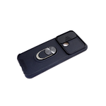 Чехол для Samsung Galaxy A22 4G плотный, свап-камера, кольцо-держатель, цветные кнопки, черная