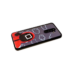 Чехол для Xiaomi Redmi Note 9 матовый с цветными краями и защитой камеры, черный (1)