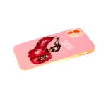 Чехол для Xiaomi Redmi 9a стеклянный, с защитой камеры, девушка в розовом в очках