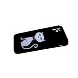 Силиконовый чехол для Xiaomi Redmi 9a глянцевый принт, белый кот на черном