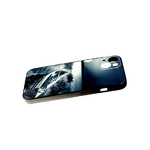 Чехол для Samsung Galaxy A22 5G глянцевый рисунок, черный борт, лодка