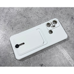Силиконовый чехол для Huawei Honor X6 однотонный, с выдвижной визитницей, белый
