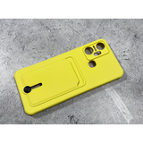 Силиконовый чехол для Huawei Honor X7A однотонный, с выдвижной визитницей, желтый