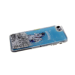 Чехол для Samsung Galaxy A12 утолщенный, жидкие блестки, цветной рисунок, единорог на голубом