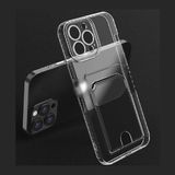 Силиконовый чехол для Iphone 14 Plus (6.7) в сеточку, антишок углы, Card Case, с визитницей, прозрач