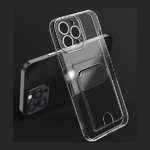 Силиконовый чехол для Iphone 13 Pro в сеточку, антишок углы, Card Case, с визитницей, прозрачный