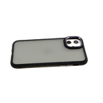 Чехол для Xiaomi POCO F4 GT матово-прозрачная, с защитой камеры, цветные кнопки, черная