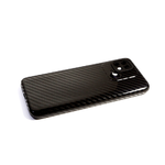 Силиконовый чехол Iphone 7/8 глянцевый, под карбон, объемная защита камеры, с бархатом, черный