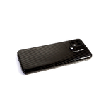 Силиконовый чехол Iphone 14 (6.1) глянцевый, под карбон, защита камеры, с бархатом, черный