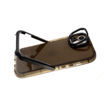 Силиконовый чехол Iphone 11 кольцо-защита камеры, борт-подставка, в тех.паке, прозрачно-черный