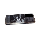 Чехол для Samsung Galaxy A23 4G красочный винил, прозрачный борт, черная машина слева