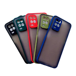 Чехол для Realme C55 матово-прозрачный, с защитой камеры, цветные кнопки, синий