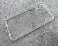 Силиконовый чехол для Iphone 12 (6.1) с антишок-углами, бело-прозрачный