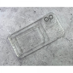 Силиконовый чехол для Iphone 12 (6.1) Card Case с полной защитой камеры, ребристый борт, прозрачный