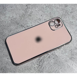 Силиконовый чехол Realme C31 глянцевый, с логотипом и окантовкой, в тех.паке, розовый