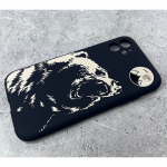 Силиконовый чехол для Huawei Honor X8A матовый с глянцевым рисунком, медведь