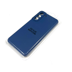 Силиконовый чехол для Samsung Galaxy A34 Silicone Case с бархатом внутри, без лого, темно-синий