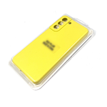 Силиконовый чехол для Samsung Galaxy A34 Silicone Case с бархатом внутри, без лого, желтый