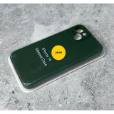 Силиконовый чехол для Iphone 11 Silicon Case с лого, закрытый низ, с защитой камеры, хаки