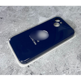 Силиконовый чехол для Iphone 13 (6.1) Silicon Case с лого, закрытый низ, с защитой камеры, темно-син