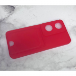 Силиконовый чехол для Xiaomi Redmi Note 13 4G матовый soft-touch, цветные кнопки, с визитницей, крас