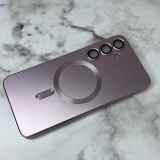 Силиконовый чехол для Iphone 15 Pro Max плотный, матовый с защитой и MagSafe, нежно-розовый
