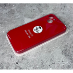 Силиконовый чехол для Iphone 15 Silicone case с лого, в блистере, красный