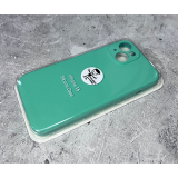 Силиконовый чехол для Iphone 15 Pro Silicone case с лого, в блистере, мятный