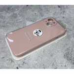 Силиконовый чехол для Iphone 15 Silicone case с лого, в блистере, пудровый