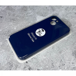 Силиконовый чехол для Iphone 15 Silicone case с лого, в блистере, темно-синий