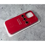 Силиконовый чехол для Iphone 15 Pro Silicone Case+линзы на камеру, с антишок углами, красный