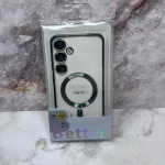 Силиконовый чехол Better для Iphone 16 Pro прозрачный в сеточку, с защитой, magsafe, хаки