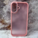 Чехол Rofessional Protection для Xiaomi Redmi 13 матово-прозрачный, ребристая оконтовка, розовая