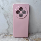Силиконовый чехол Xiaomi Redmi A5 2025 матовый, однотонный софт-тач, с бархатом внутри, розовый