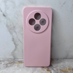Силиконовый чехол Xiaomi Redmi A5 2025 матовый, однотонный софт-тач, с бархатом внутри, розовый