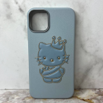 Силиконовый чехол для Samsung Galaxy A36 под кожу, Hello Kitty, золотая окантовка, светло-голубой