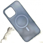 Чехол для Iphone 14 Pro Max прозрачно-матовый c Magsafe, синий