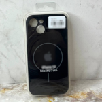 Силиконовый чехол для Iphone 13 (6.1) Silicone Case с MagSafe, защита камеры, в блистере, черный