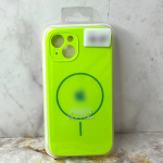 Силиконовый чехол для Iphone 16 Silicone Case с MagSafe, защита камеры, в блистере, салатовый