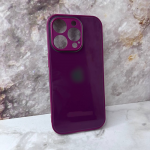 Чехол для Iphone 16 Pro Max стеклянный, силиконовый борт, окантовка и защита, с лого, бордовая