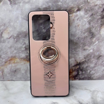 Чехол TYBOMB для Xiaomi Redmi Note 13 Pro 5G полосы из страз, с кольцом, силиконовый борт, пудра