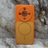 Чехол для Xiaomi Redmi Note 15 PRO 4G матовый, защита камеры, металлические кнопки, оранжевый