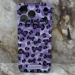 Силиконовый чехол для Iphone 17 Pro Max матовый, защита камеры, с рисунком, фиолетовые бантики