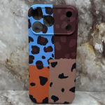 Силиконовый чехол для Iphone 17 Pro Max матовый, защита камеры, с рисунком, разноцветный леопард
