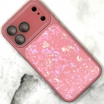 Чехол для Iphone 17 Pro Max перламутровый, защита камеры, металл. кнопки, розовый